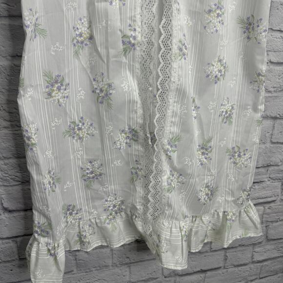 Vintage Ballet Peignoir Set Size M White Floral Cotton Blend Robe Gown Short New - Picture 4 of 12